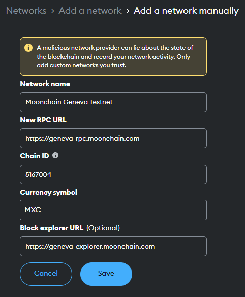 Network settings