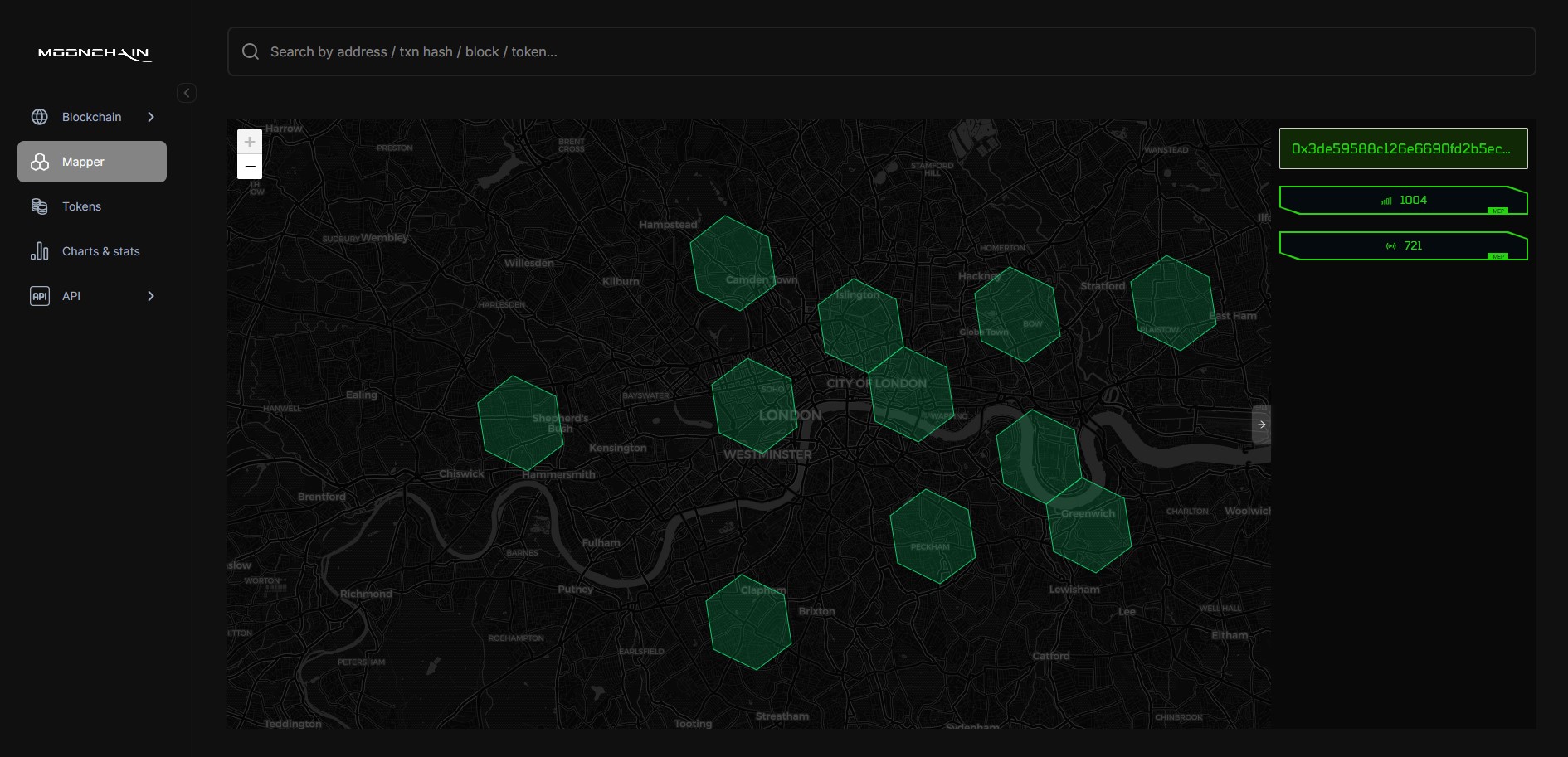 Moonchain Mapper Minted Hexagon